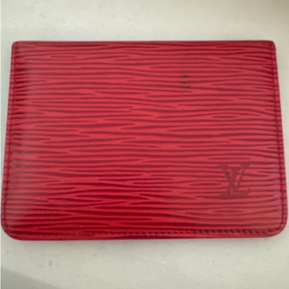 Louis Vuitton Authentic Epi Red card wallet